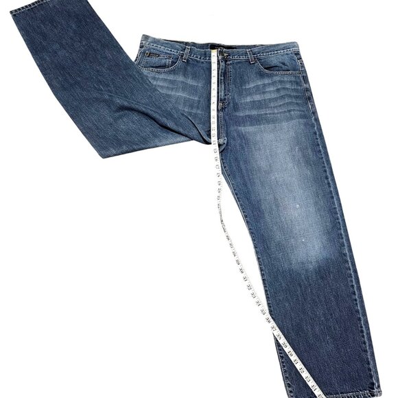 Calvin Klein Mens Blue Denim Relaxed Fit Jeans Size 42 Classic Style - Picture 10 of 14